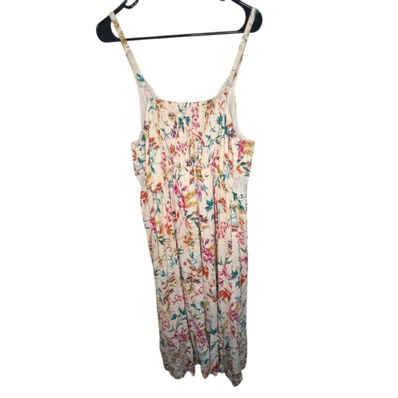 Torrid Floral Pattern Maxi Spaghetti Strap Dress With Crochet Waist - Picture 5 of 6